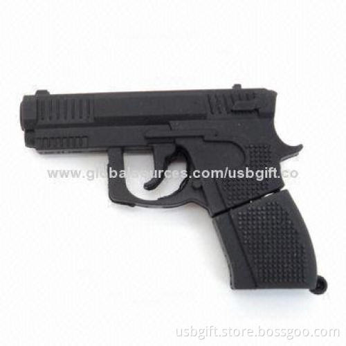 USB Flash Drive, 8GB, simulation gun style, PVC material, OEM and ODM orders welcomed